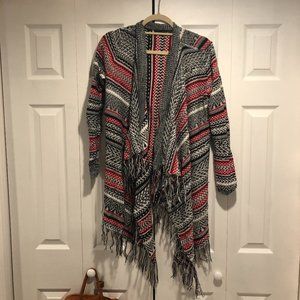 Mutlicolor frayed cardigan